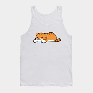Orange and White Chub Cat Tank Top